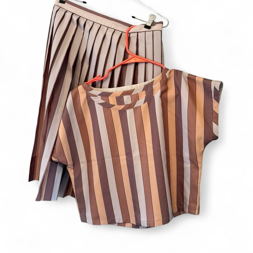 Striped Top and Skirt Set